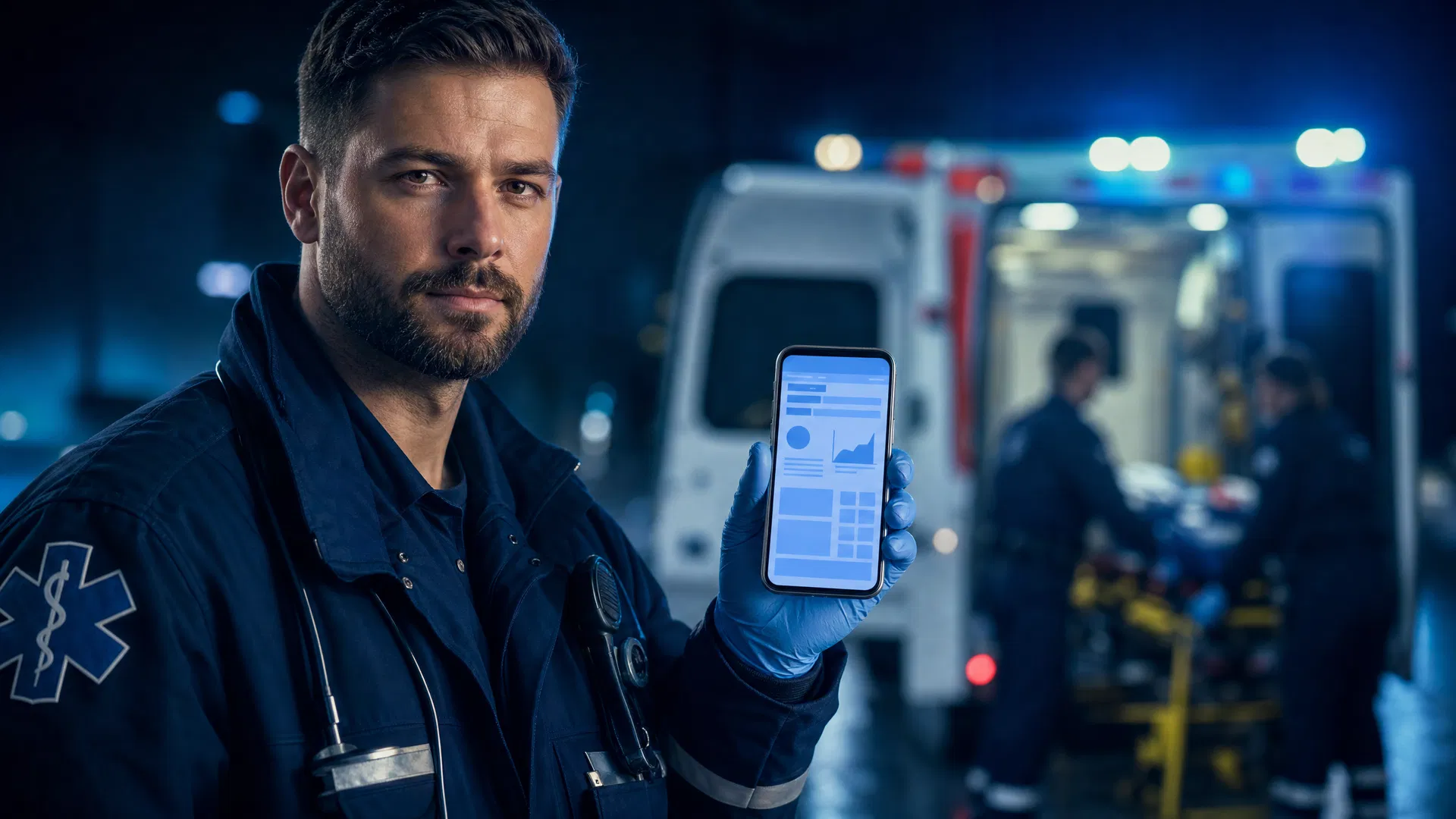 Rettungsdienstpersonal mit NUN-APP